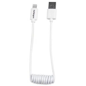 Startech USBCLT30CMW 1ft Coiled Lighting to USB Cable - White