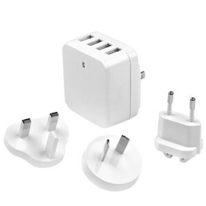 Startech USB4PACWH 4 port USB Travel Wall Charger 34W/6.8A - 110/220V