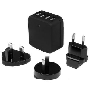 Startech USB4PACBK 5V / 6.8A 4-Port USB NA/UK/EU/AU Wall Charger