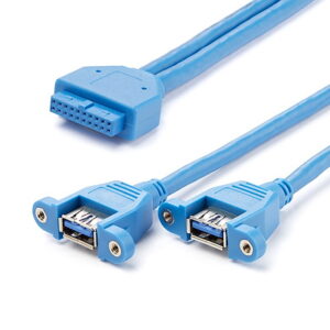 Startech USB3SPNLAFHD 2 Port Panel Mount USB 3.0 Cable to Motherboard Header
