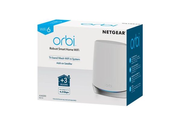 NETGEAR Orbi Whole Home Tri-Band WiFi 6 Mesh WiFi Satellite (RBS750) – Works with Your Orbi WiFi 6 R - Image 2