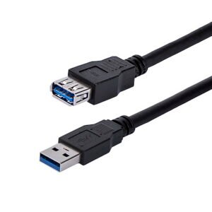 Startech USB3SEXT1MBK 1m Black USB 3.0 Male to Female Extension Cable