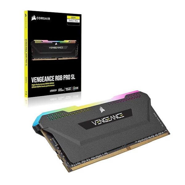 Corsair Vengeance RGB PRO SL DDR4 3600Mhz C18 Memory Kit, 64GB (2x32GB), Black - Image 2