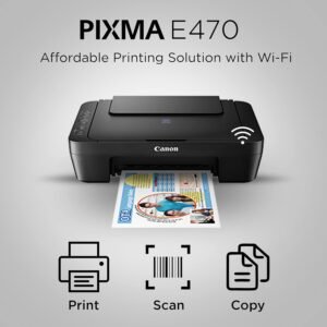 Canon E470 Canon PIXMA E470 All-in-One Wireless Printer (Print/Scan/Copy, Wi-Fi)