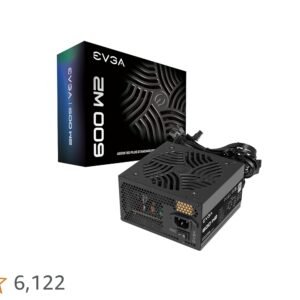 EVGA W2 80+ White 600W PSU, All black cables, 3 year warranty