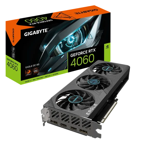 Gigabyte RTX 4060 Eagle OC 8GB PCIE 128bit, PCI-E 4.0, 3-Fan Windforce (GV-N4060EAGLE OC-8GD)