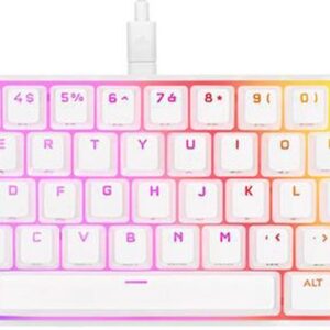 CORSAIR CS-CH-9194114-NA K65 RGB MINI 60% Mechanical Cherry MX Speed Gaming Keyboard, White