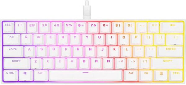CORSAIR CS-CH-9194114-NA K65 RGB MINI 60% Mechanical Cherry MX Speed Gaming Keyboard, White