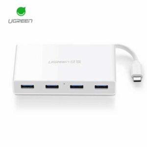 Ugreen USB C to 4 Port USB 3 hub White, 65cm