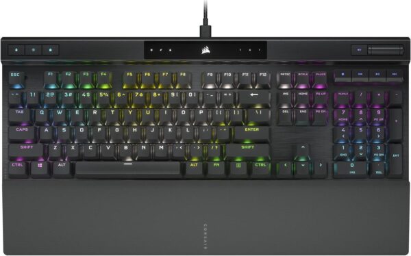 Corsair K70 PRO RGB Optical-Mechanical Gaming Keyboard - OPX Linear Switches, PBT Double-Shot Keycaps, 8,000Hz Hyper-Polling, Magnetic Soft-Touch Palm Rest - NA Layout, QWERTY - Black