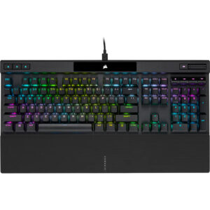 CORSAIR K70 RGB PRO Wired Mechanical Gaming Keyboard (Cherry MX RGB Red Switches: Linear and Fast, 8,000Hz Hyper-Polling, PBT Double-Shot PRO Keycaps, Soft-Touch Palm Rest) QWERTY, Black