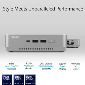 ASUS 90AR0051-M000E0 ASUS NUC 14 PRO+ SLIM U9-185H INTEL ARC GPU BAREBONE SILVER