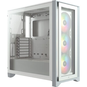 Corsair iCUE 4000X RGB Tempered Glass Mid-Tower Case, White