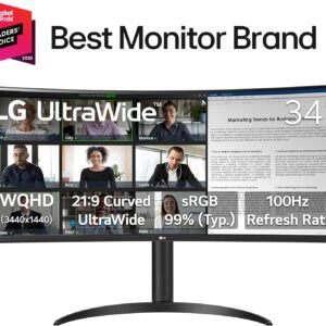 LG 34WR55QK-B Curved WQHD VA 100Hz DP USB-C HAS