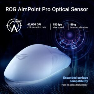 ASUS 90MP03N0-BMUA10 ASUS ROG Keris II Ace Wireless Gaming Mouse - Moonlight White