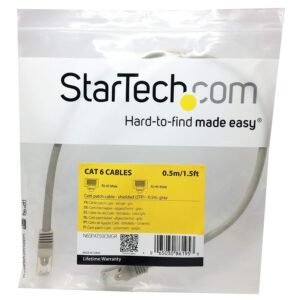 StarTech N6SPAT50CMGR Startech 0.5m Gray Cat6 Shielded Gigabit Network Cable
