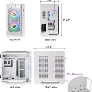 THERMALTAKE CA-1Q6-00M6WN-00 Thermaltake VIEW 51 TG ARGB Snow Edition Full Tower PC Case Tempered Glass Swing Door Panel CA-1Q6-0