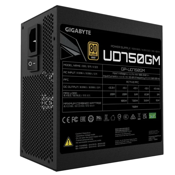 Gigabyte GP-UD750GM 750W 80+ Gold ATX Modular Power Supply - Image 4
