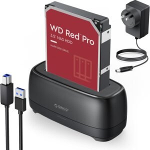 Orico 1-Bay 2.5”& 3.5” SATA III HDD Docking Station 1) Latest Chipset with Best Performance and Comp