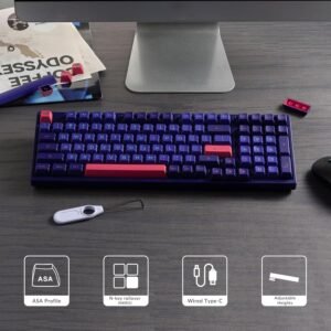 Akko Mechanical Keyboard Wired 98 Keys 3098 ASA Profile, Gaming Keyboard for Mac & Win (Neon Theme)