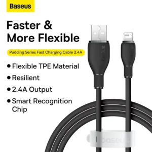 Baseus Habitat Series Fast Charging USB-A to Lightning Cable - 1.2m / Cluster Black