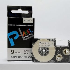 Casio Pt-9we 9mm Black Ink on White Tape