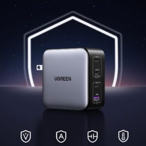 UGREEN 100W USB C Charger Plug, 4-Port GaN Type C Fast Wall Power Adapter Supports 65W 30W SCP FCP Q