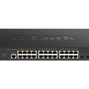 D-Link DXS-1210-28T 28-Port 10-Gigabit Smart Managed Switch (24 x 10GBASE-T Ports + 4 x 10G/25G SFP28 Uplink Ports, 32K MAC Address Table)