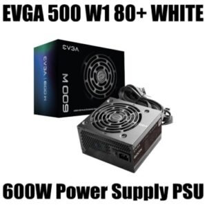 EVGA W1 80+ White 600W PSU, All black cables, 3 year warranty