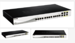D-Link DXS-1210-16TC 16-Port 10-Gigabit Smart Managed Switch (12 x 10GBASE-T Ports + 2 x 10G SFP+ Uplink Ports + 2 x 10GBASE-T/SFP+ Combo Ports, EU 2-Pin & UK 3-Pin Power Cord, Rackmountable)