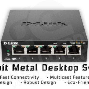 D-LINK DGS-105GL - 5 Port Gigabit Metal Unmanaged Desktop Switch