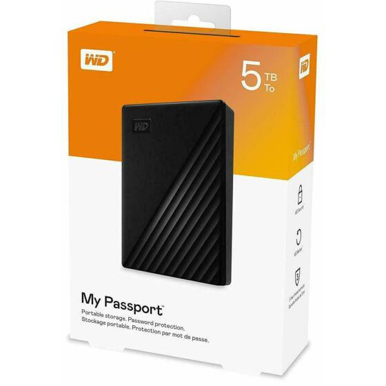 Wd-5Tb-My-Passport-Usb-3.0-Black-Ext-Hdd-WDBPKJ0050BBK-WESN