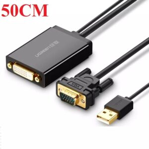 Ugreen VGA Male to DVI-D(24+1) Female Converter, USB for optional power, 1080p