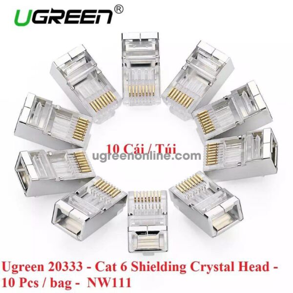 Ugreen cat 6 shielded metal connector 10pcs/bag - Image 2