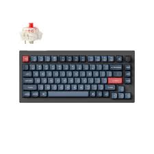 Keychron V1 Max 75% 84Key, Carbon Black, Knob, Red Switch, RGB Hot-Swap Gateron Jupiter KYCN-V1M-D1