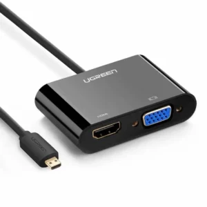 Ugreen Micro HDMI to HDMI+VGA Adapter with 3.5mm audio - Black