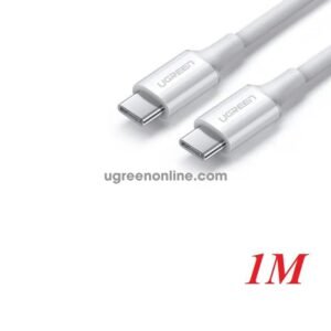 UGREEN 60551 US300 USB-C TO USB-C 1M WHITE 100W DATA CABLE (TPE)