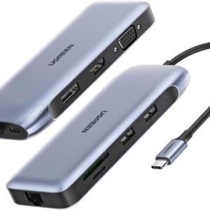 Ugreen USB-C to HDMI+DP+VGA+2xUSB3.0+RJ45(Gigabit)+SD/TF+USB-C