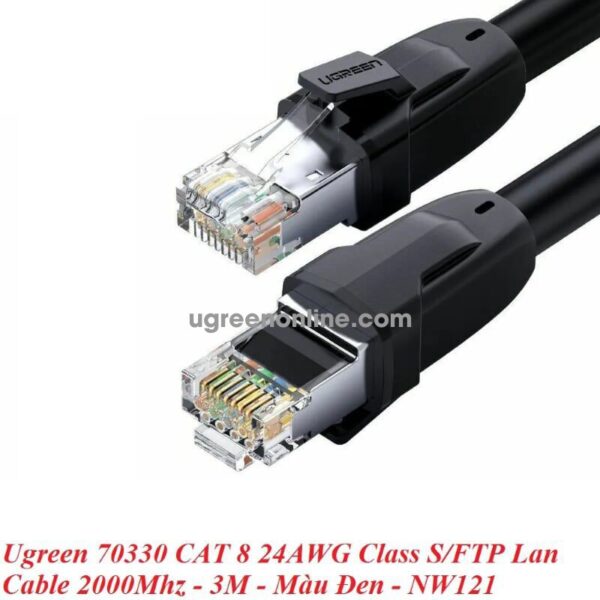 Ugreen Cat8 24AWG RJ45 Network Patch Cable 2000Mhz LAN Wire Cable Cord Shielded Black 3M - Image 2