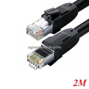Ugreen Cat8 24AWG RJ45 Network Patch Cable 2000Mhz LAN Wire Cable Cord Shielded Black 2M