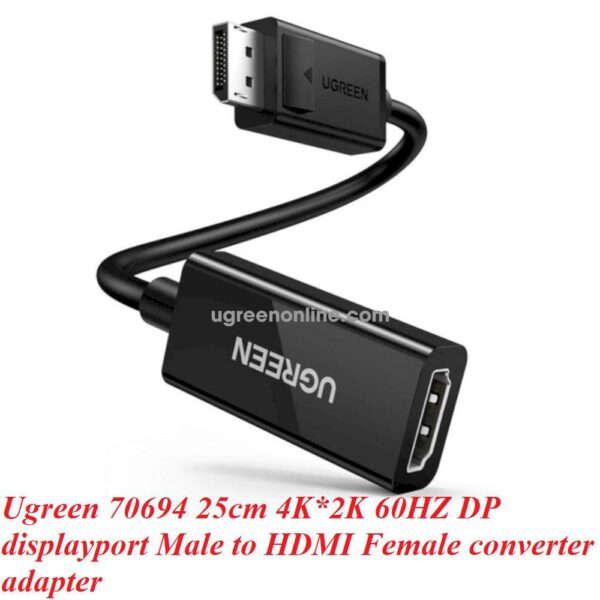 Ugreen DP to HDMI Female converter cable 4K*2K@ 60hz Slim type - Image 2