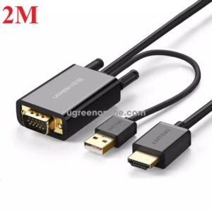 Ugreen VGA+USB to HDMI Male to Male Cable, 1080p, 2m