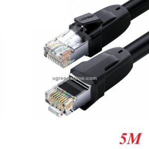 Ugreen Cat8 24AWG RJ45 Network Patch Cable 2000Mhz LAN Wire Cable Cord Shielded Black 5M