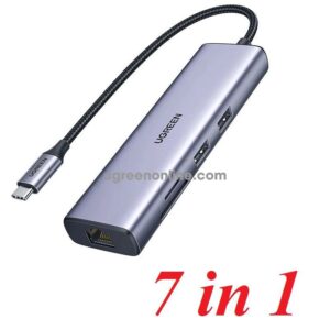 Ugreen 7-in-1 USB-C Hub (4K@30Hz HDMI, RJ45 Ethernet)