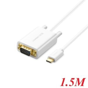 Ugreen USB type C to VGA Male Cable 1.5m, White **