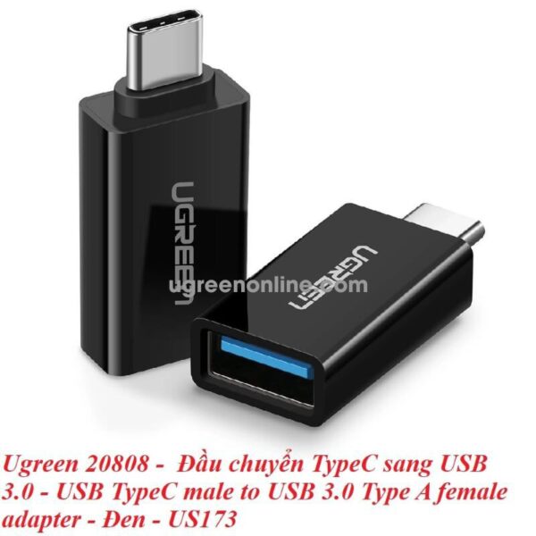 Ugreen Type C to USB 3.0 A Female adaptor - Black - Image 2
