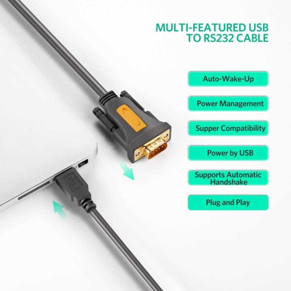 Ugreen USB 2.0 to DB9 RS232 cable, 1m - Prolfic Chipset (PL2303) - Image 4