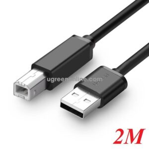 Ugreen USB 2.0 A Male to B Male 2m Black -Silver plated **