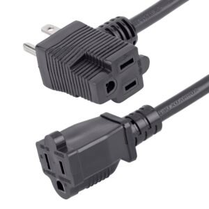StarTech PAC102 Startech 12in Outlet saver extension cord - 1xNEMA 5-15P to 2x NEMA 5-15R