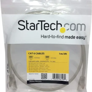 StarTech N6SPAT1MGR Startech 1m Gray Cat6 Shielded Gigabit Network Cable